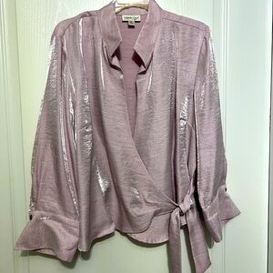Shimmering Wrap Blouse, L-XL